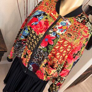 silence&noise COTTON Bomber Style w/ Deep Front Pockets Zip Front JACKET